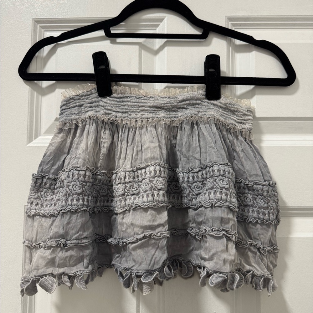 Sunday Charcoal Ruffle Mini Skirt